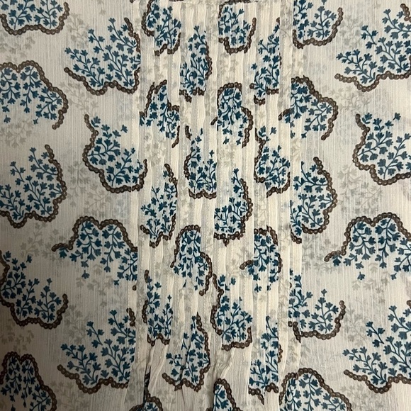 Anna Sui X Uniqlo Chiffon Floral Ruffled Hem Boho Cottagecore Blouse NWOT Sz S - Picture 8 of 12